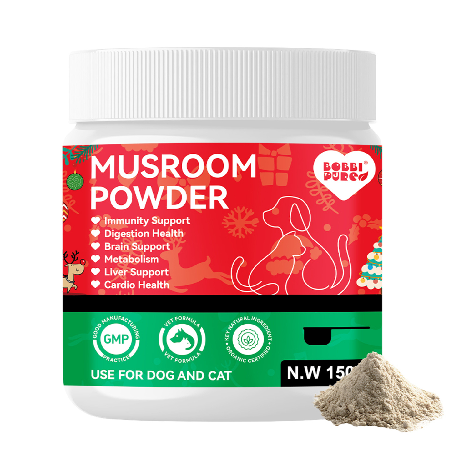 Private-Label-Pulver-Supplements — Pilz für OEM Tiergesundheitsmarken